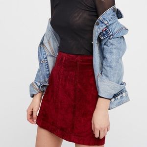 Free People Modern Femme Velvet Mini Skirt